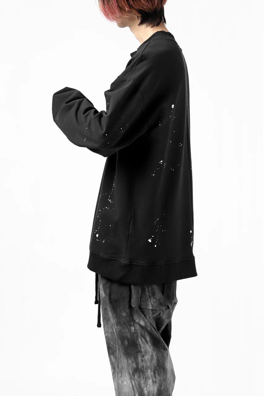 thomkrom PULLOVER TOPS SCATTER PAINT / FRENCH TERRY ORGANIC (BLACK T108) - Image 7