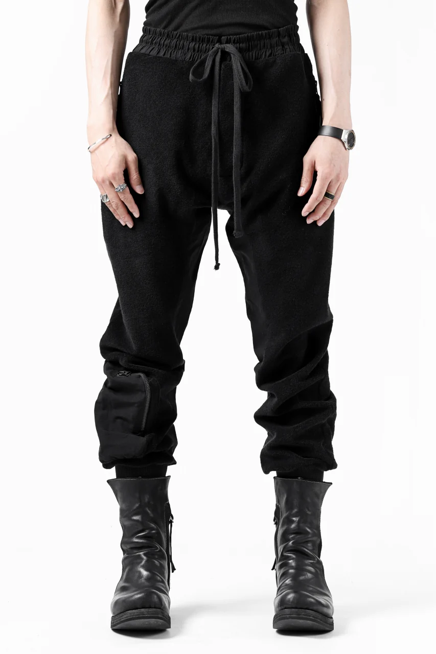 thomkrom RADICAL POCKETS EASY TROUSERS / SOFT FROTTEE (BLACK)