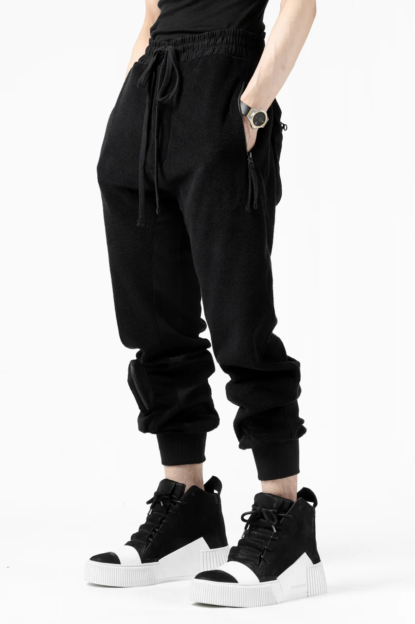 thomkrom RADICAL POCKETS EASY TROUSERS / SOFT FROTTEE (BLACK) - Image 12
