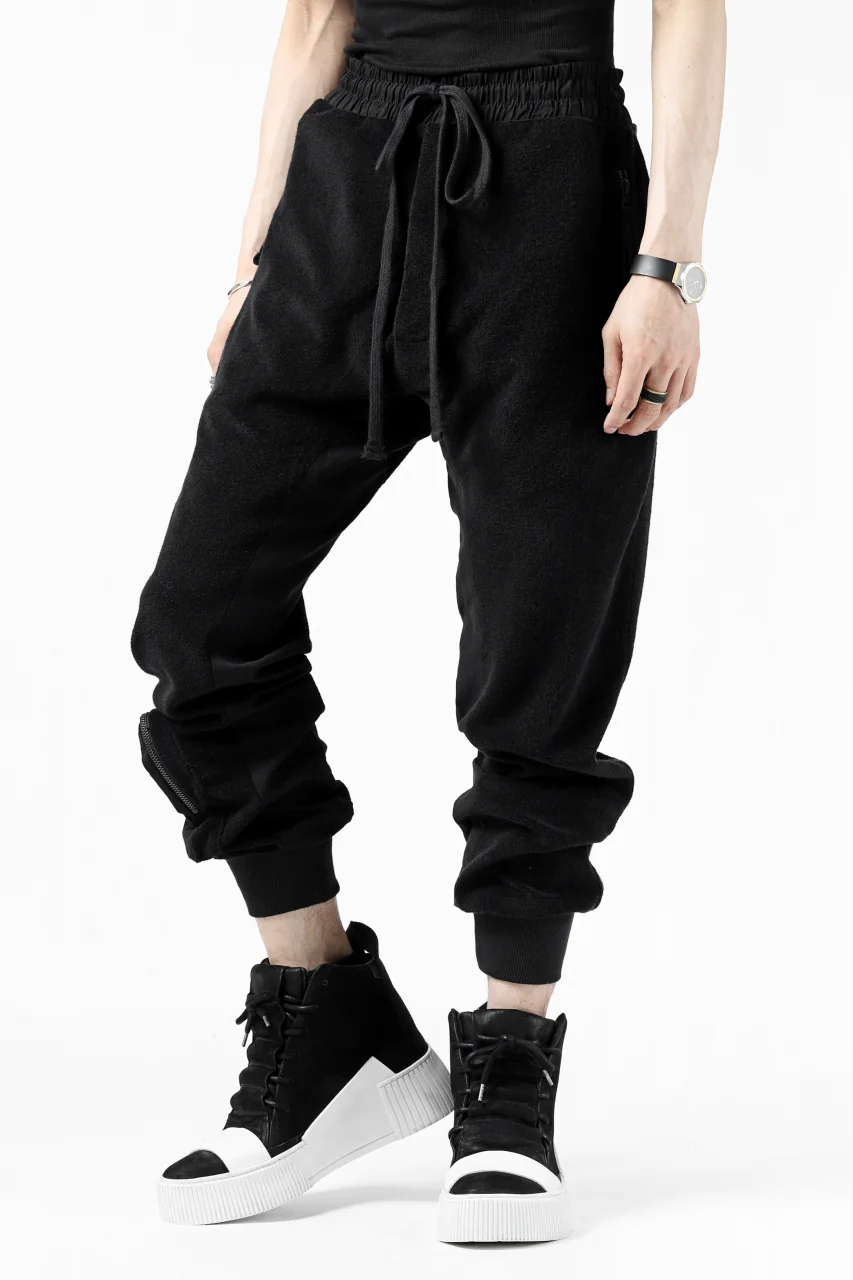 thomkrom RADICAL POCKETS EASY TROUSERS / SOFT FROTTEE (BLACK) - Image 15