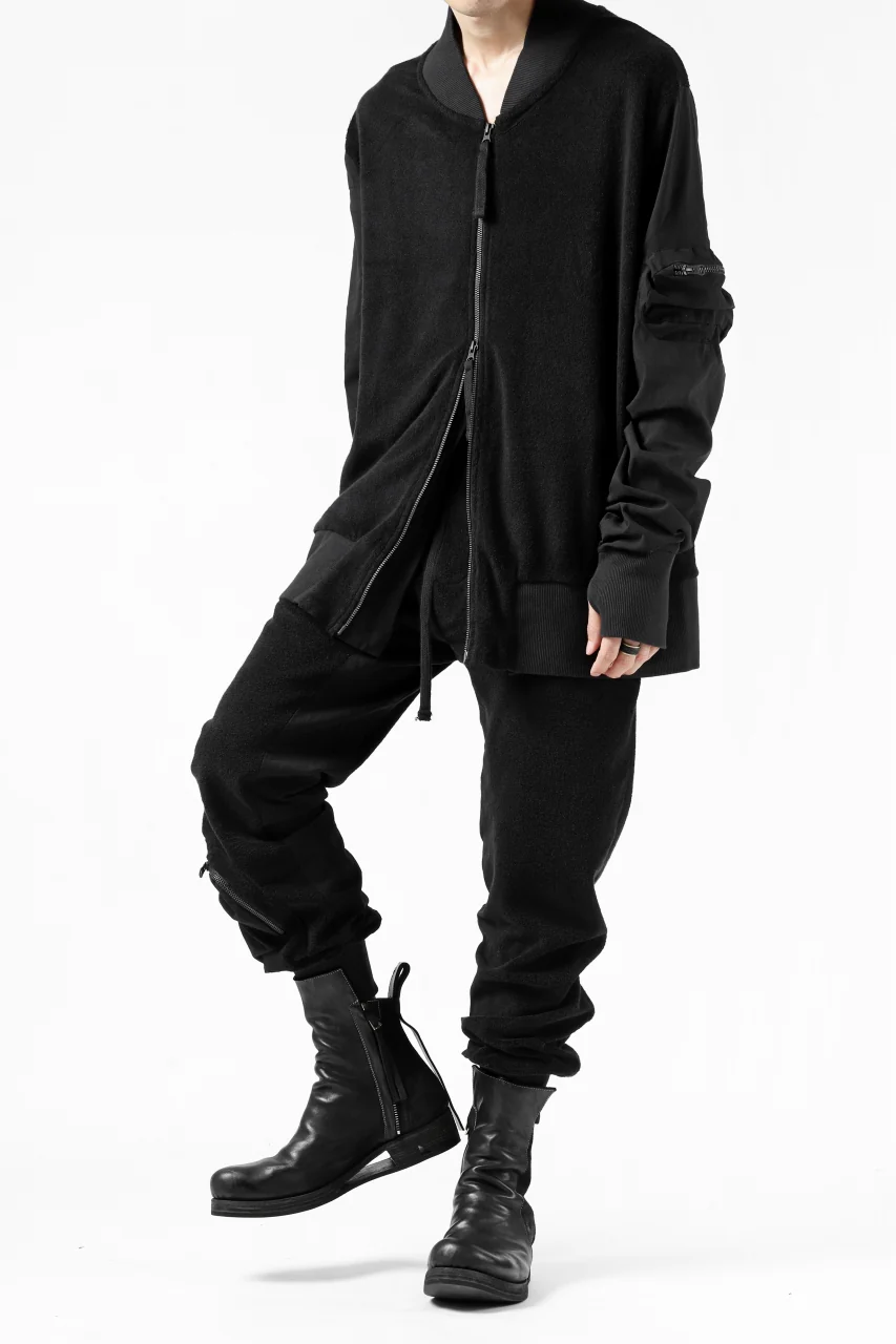 thomkrom RADICAL POCKETS EASY TROUSERS / SOFT FROTTEE (BLACK) - Image 20