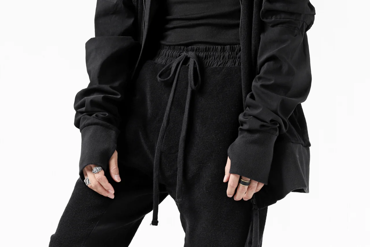 thomkrom RADICAL POCKETS EASY TROUSERS / SOFT FROTTEE (BLACK) - Image 29