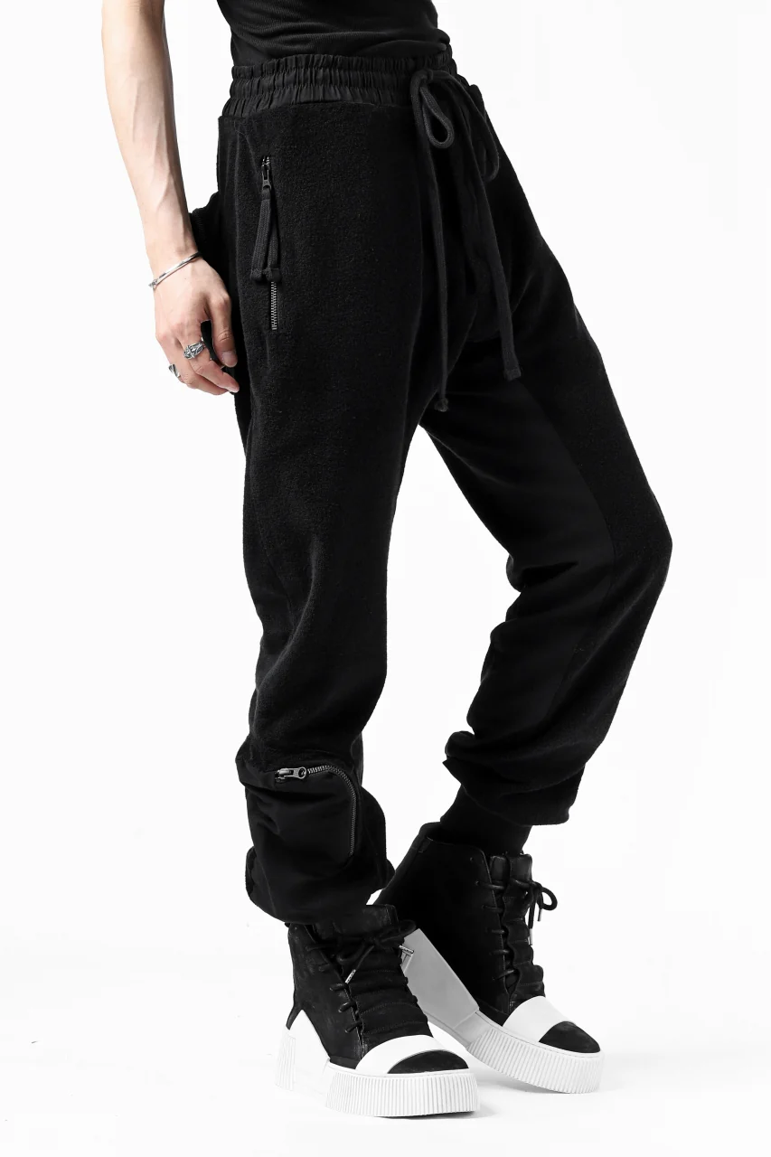 thomkrom RADICAL POCKETS EASY TROUSERS / SOFT FROTTEE (BLACK) - Image 9