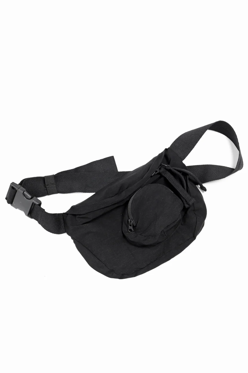 thomkrom RADICAL ZIP BAG / WOVEN ELASTIC (BLACK)