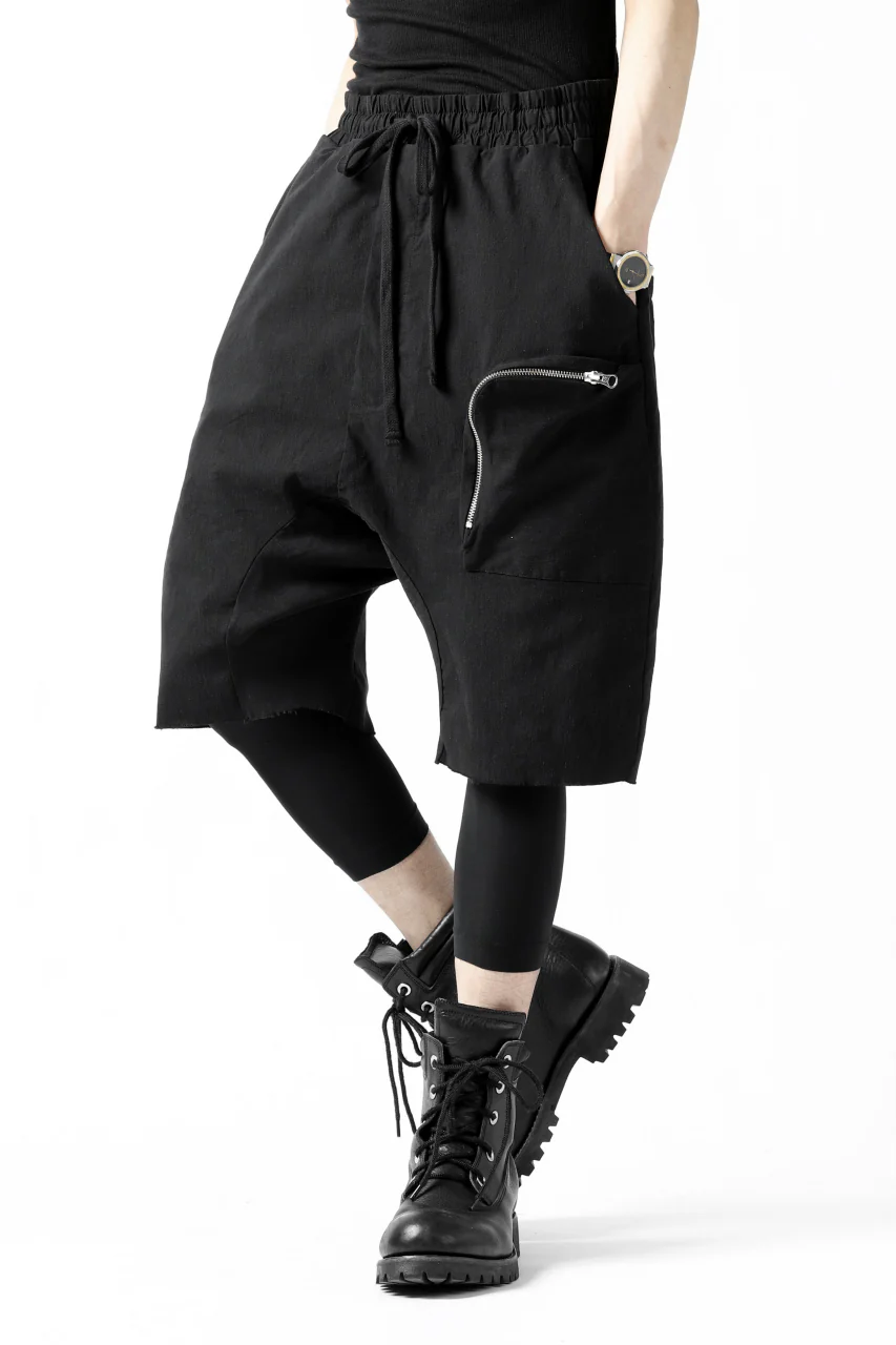 thomkrom RADICAL ZIP-POC DROPCROTCH SHORTS (BLACK) - Image 3
