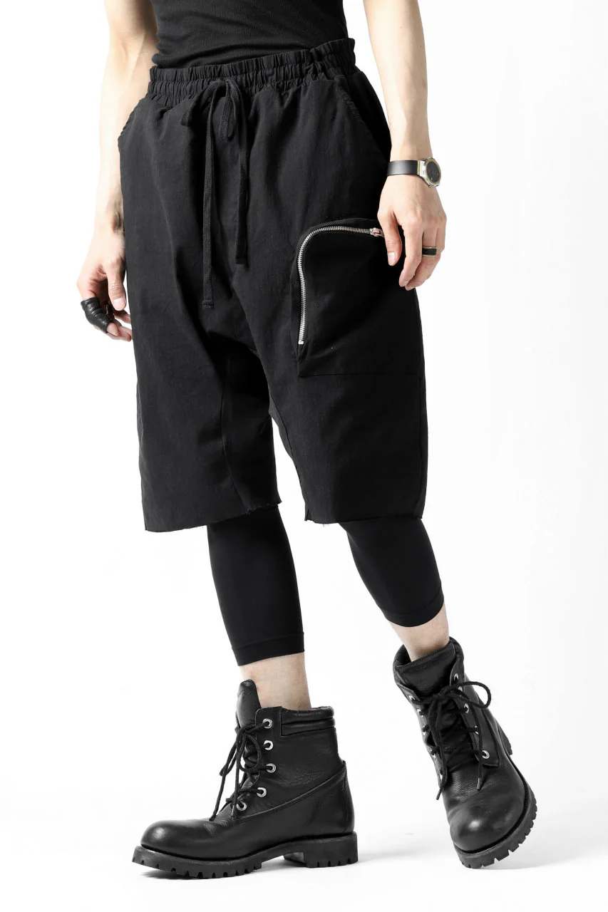 thomkrom RADICAL ZIP-POC DROPCROTCH SHORTS (BLACK) - Image 5