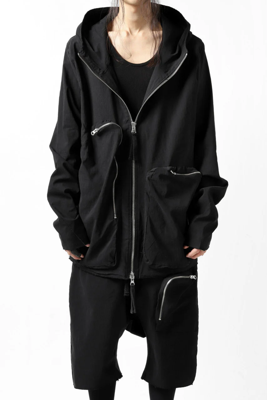 thomkrom RADICAL ZIP-POC HOODED JACKET (BLACK)