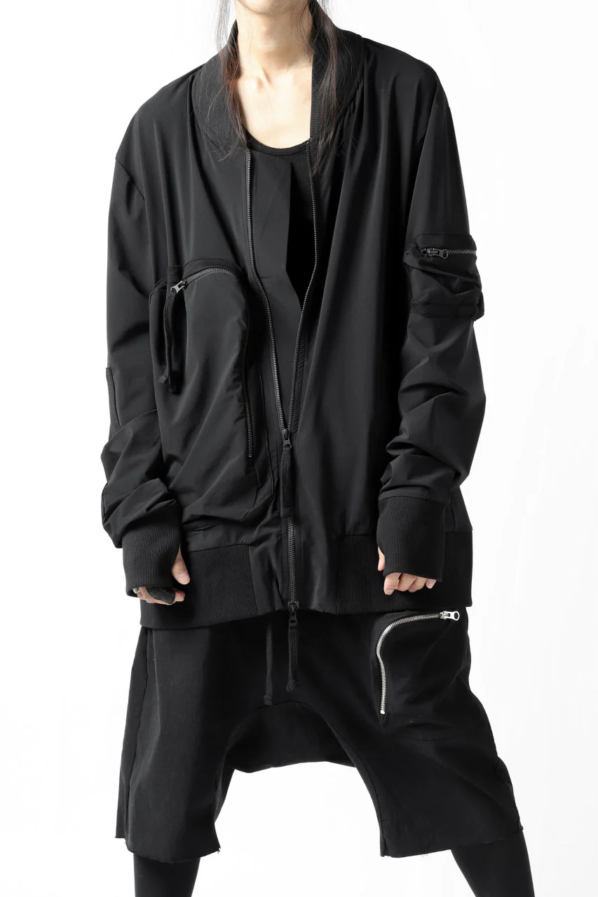 thomkrom RADICAL ZIP-POC TECH BOMBER JACKET (BLACK) - Image 3