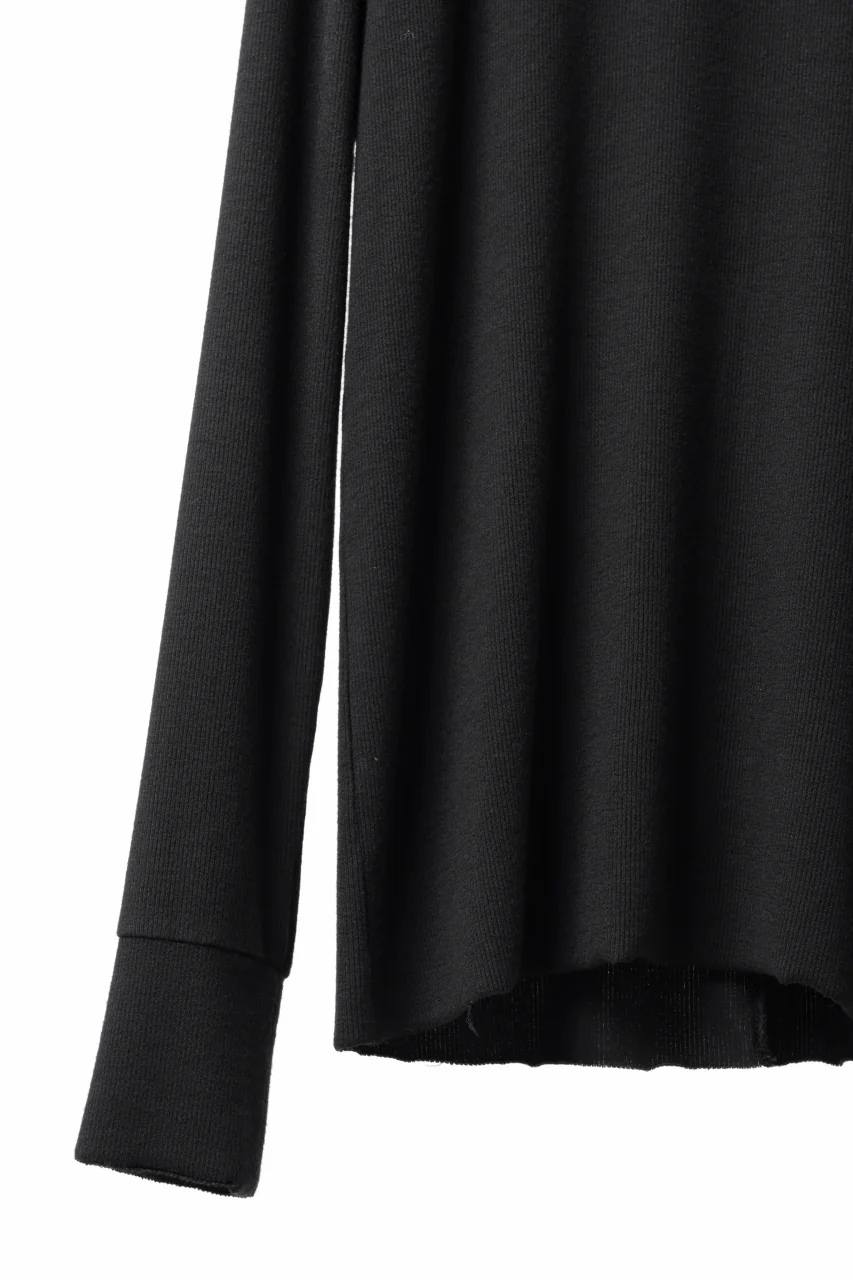 thomkrom ROUND NECK TOPS / STRETCH MIXED-UP RIB (BLACK) - Image 6