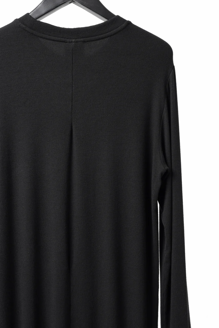 thomkrom ROUND NECK TOPS / STRETCH MIXED-UP RIB (BLACK) - Image 9