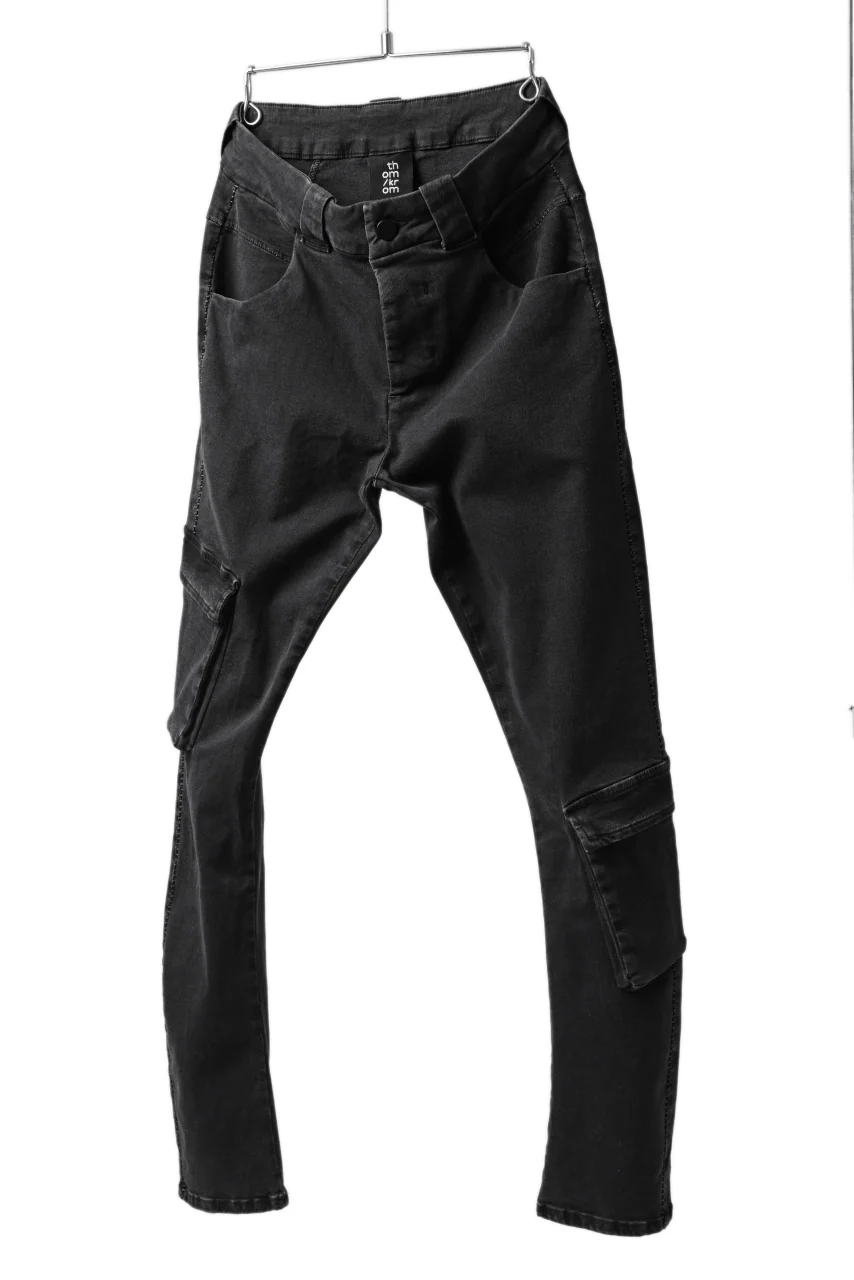 thomkrom SCAR STITCH CARGO SKINNY TROUSERS / STRETCH TENCEL DENIM (DARK GREY) - Image 2