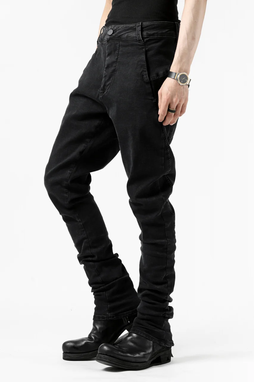 thomkrom SCAR STITCH SKINNY TROUSERS / SUPER STRETCH DENIM (DARK GREY) - Image 10