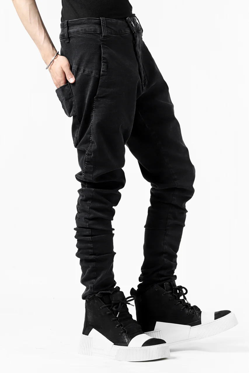 thomkrom SCAR STITCH SKINNY TROUSERS / SUPER STRETCH DENIM (DARK GREY) - Image 13
