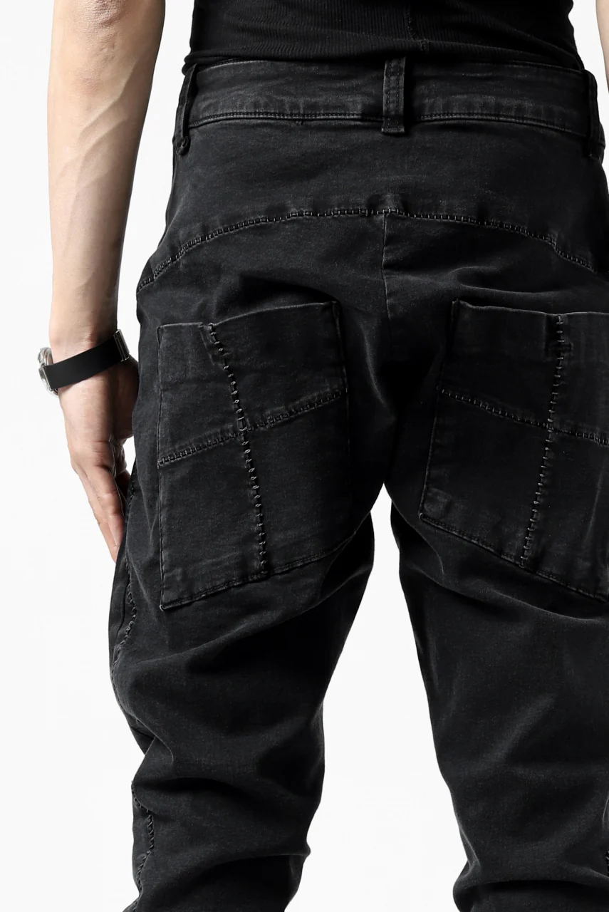 thomkrom SCAR STITCH SKINNY TROUSERS / SUPER STRETCH DENIM (DARK GREY) - Image 19
