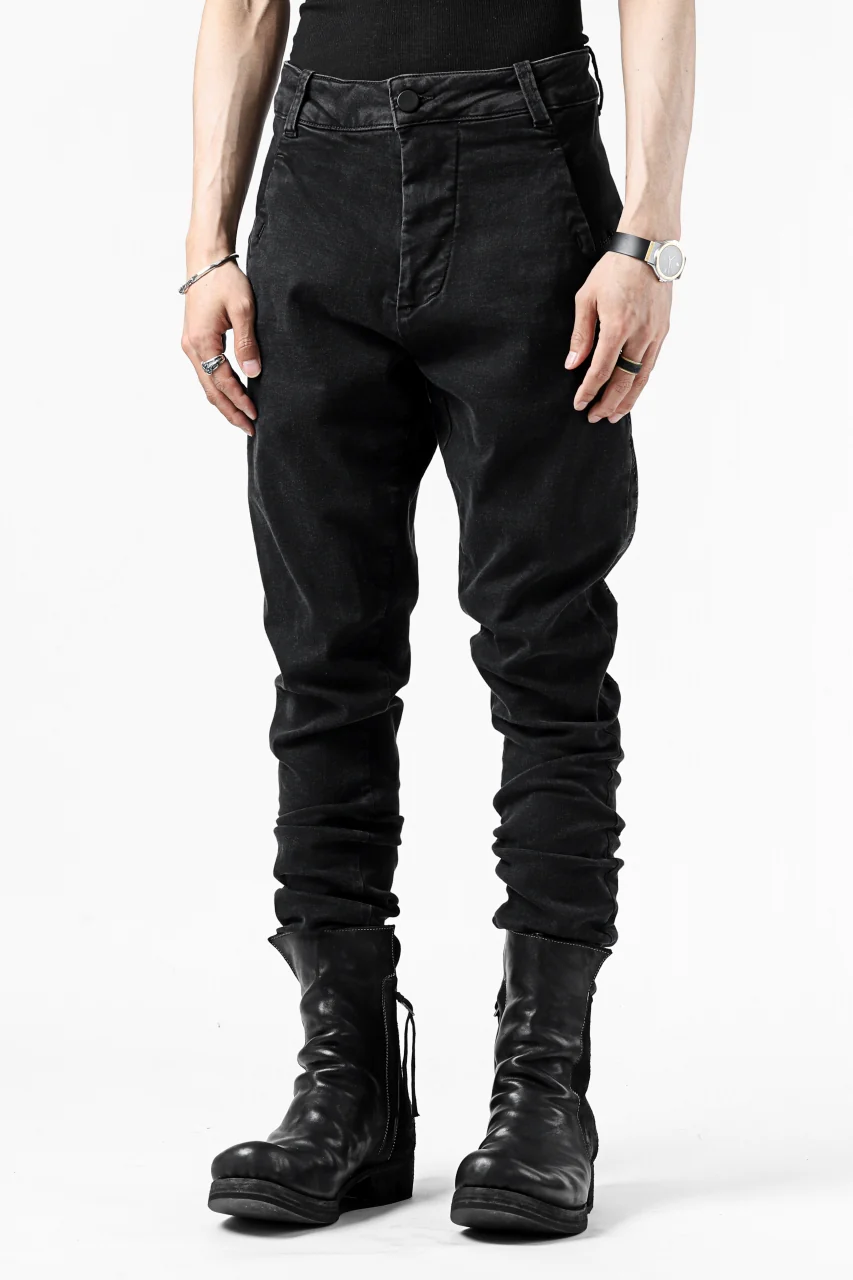 thomkrom SCAR STITCH SKINNY TROUSERS / SUPER STRETCH DENIM (DARK GREY) - Image 2