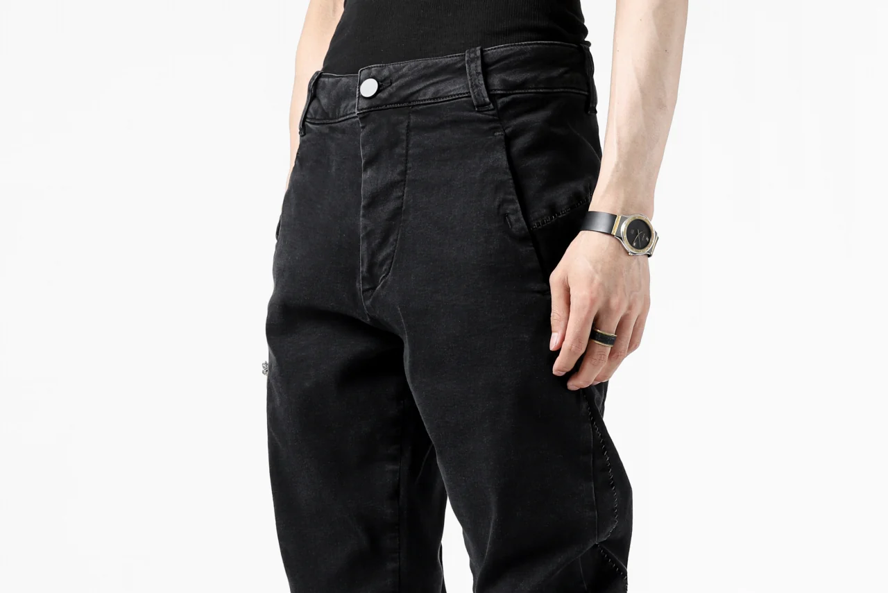 thomkrom SCAR STITCH SKINNY TROUSERS / SUPER STRETCH DENIM (DARK GREY) - Image 20