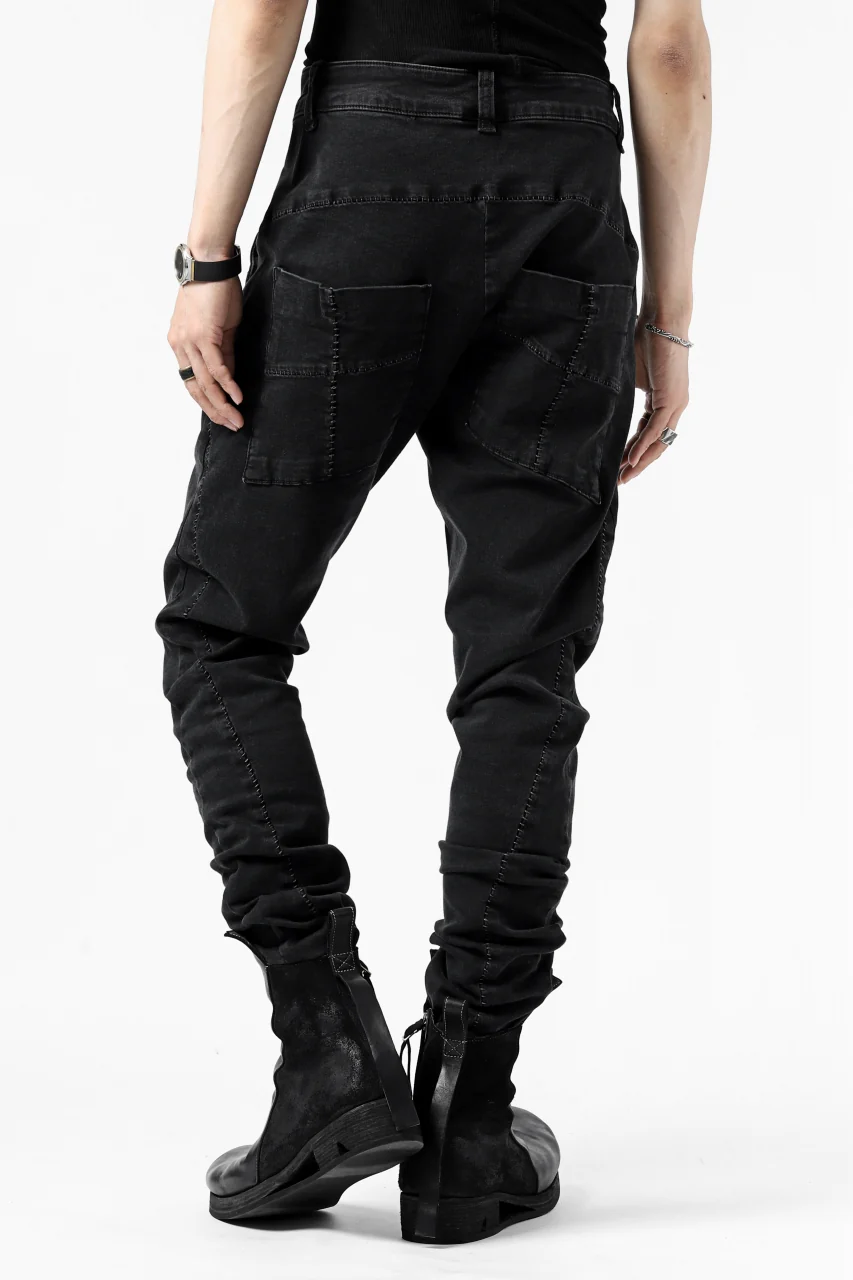 thomkrom SCAR STITCH SKINNY TROUSERS / SUPER STRETCH DENIM (DARK GREY) - Image 3