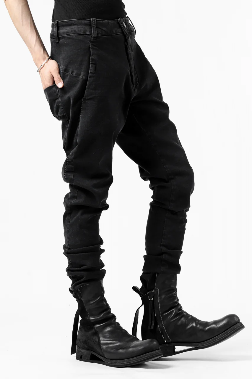 thomkrom SCAR STITCH SKINNY TROUSERS / SUPER STRETCH DENIM (DARK GREY) - Image 4