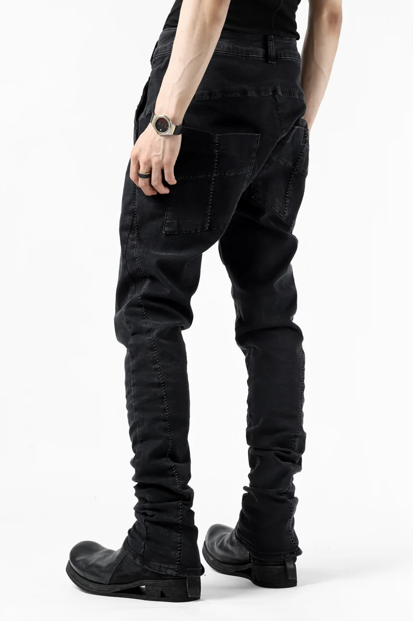 thomkrom SCAR STITCH SKINNY TROUSERS / SUPER STRETCH DENIM (DARK GREY) - Image 7