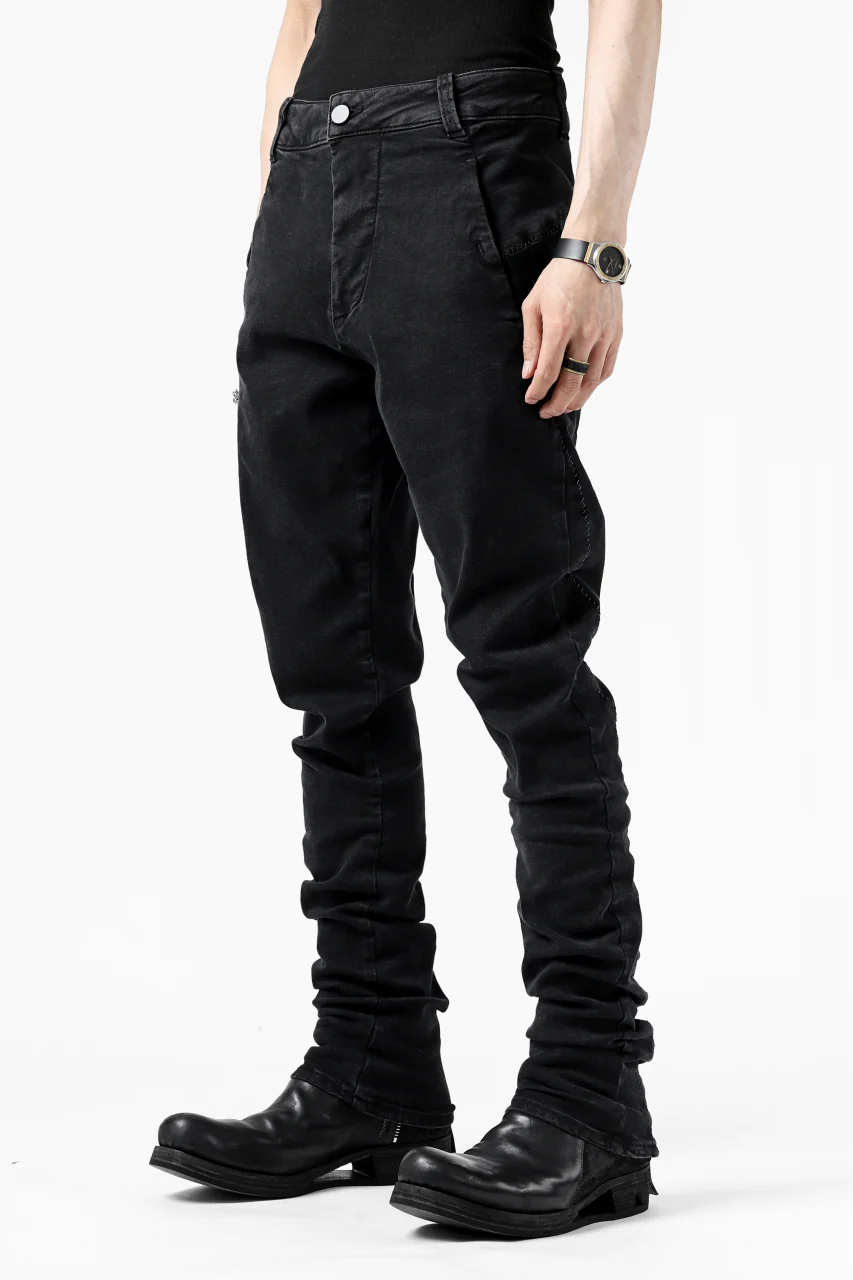 thomkrom SCAR STITCH SKINNY TROUSERS / SUPER STRETCH DENIM (DARK GREY) - Image 9