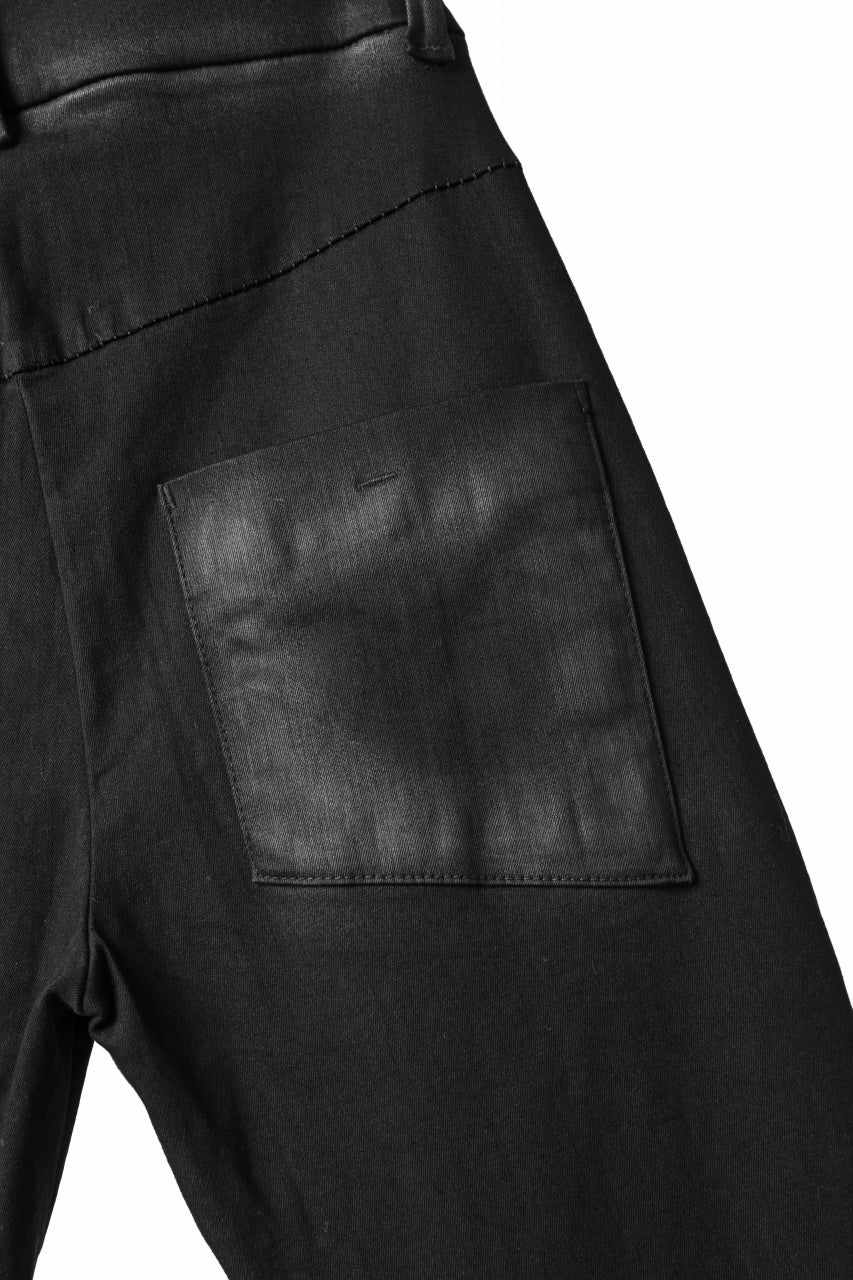thomkrom SKINNY TROUSERS with CONTRAST SCAR STITCH / STRETCH DENIM (BLACK COATED) - Image 12