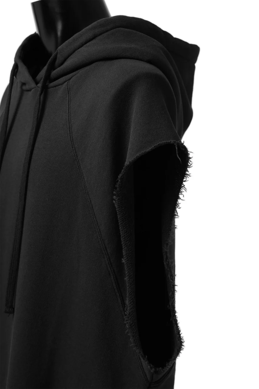 thomkrom SLEEVELESS HOODIE TOPS / FRENCH TERRY ORGANIC (BLACK) - Image 12