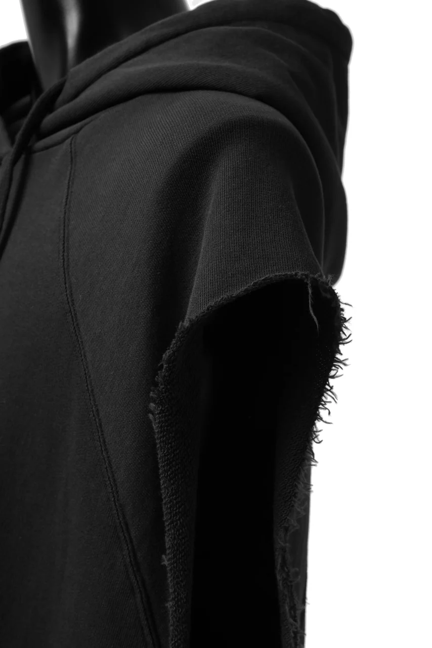 thomkrom SLEEVELESS HOODIE TOPS / FRENCH TERRY ORGANIC (BLACK) - Image 13