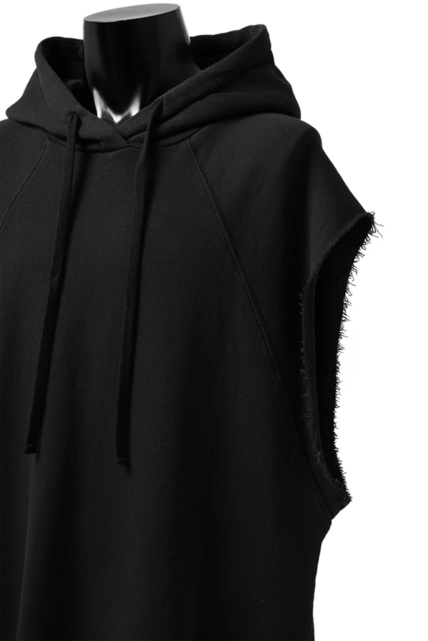 thomkrom SLEEVELESS HOODIE TOPS / FRENCH TERRY ORGANIC (BLACK) - Image 14