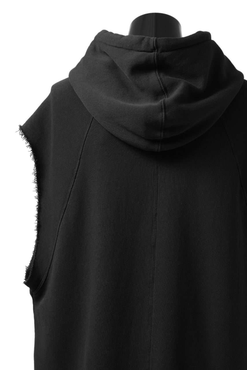 thomkrom SLEEVELESS HOODIE TOPS / FRENCH TERRY ORGANIC (BLACK) - Image 16