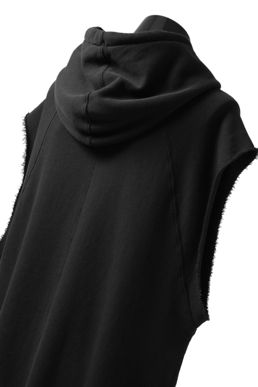 thomkrom SLEEVELESS HOODIE TOPS / FRENCH TERRY ORGANIC (BLACK) - Image 17
