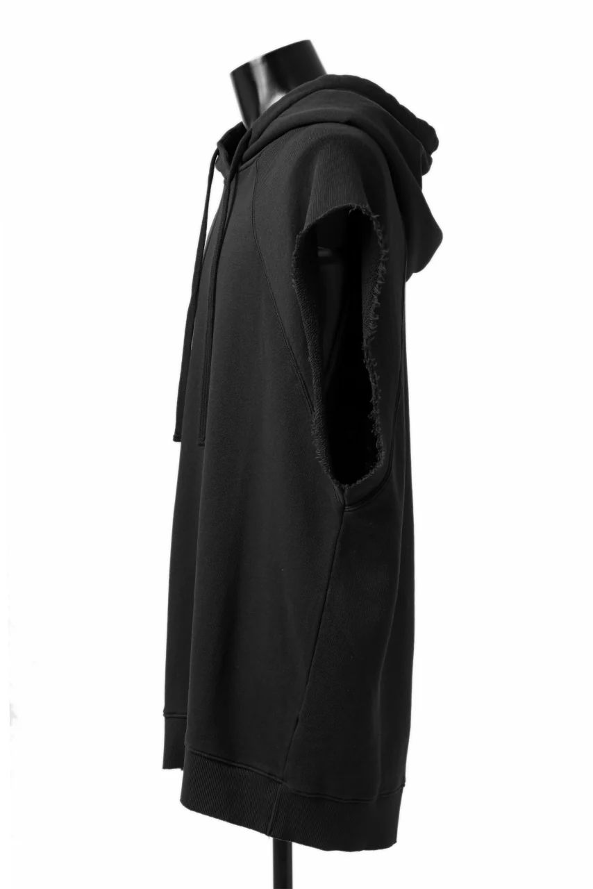 thomkrom SLEEVELESS HOODIE TOPS / FRENCH TERRY ORGANIC (BLACK) - Image 4