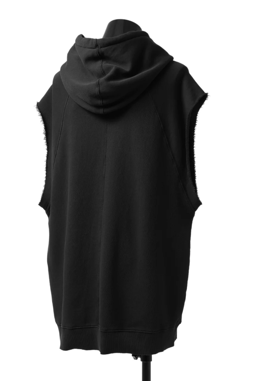 thomkrom SLEEVELESS HOODIE TOPS / FRENCH TERRY ORGANIC (BLACK) - Image 6