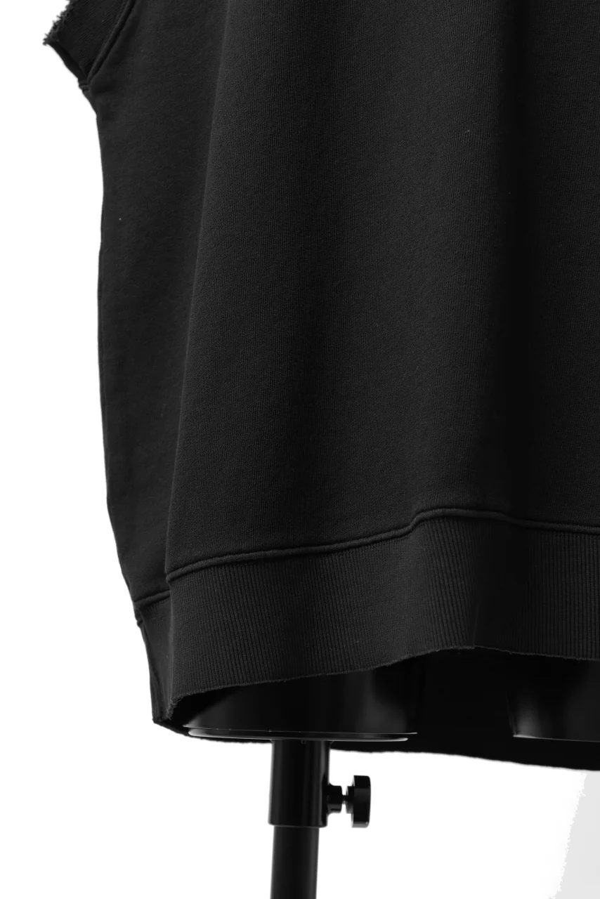 thomkrom SLEEVELESS HOODIE TOPS / FRENCH TERRY ORGANIC (BLACK) - Image 7