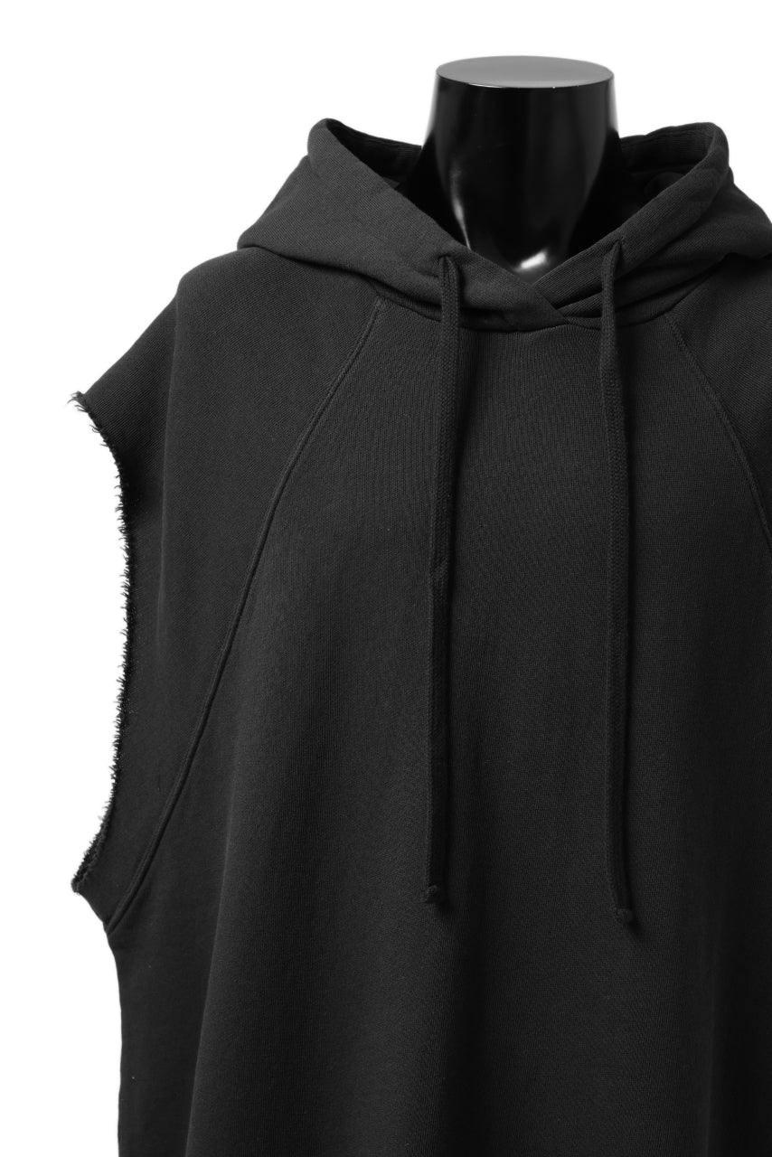 thomkrom SLEEVELESS HOODIE TOPS / FRENCH TERRY ORGANIC (BLACK) - Image 8