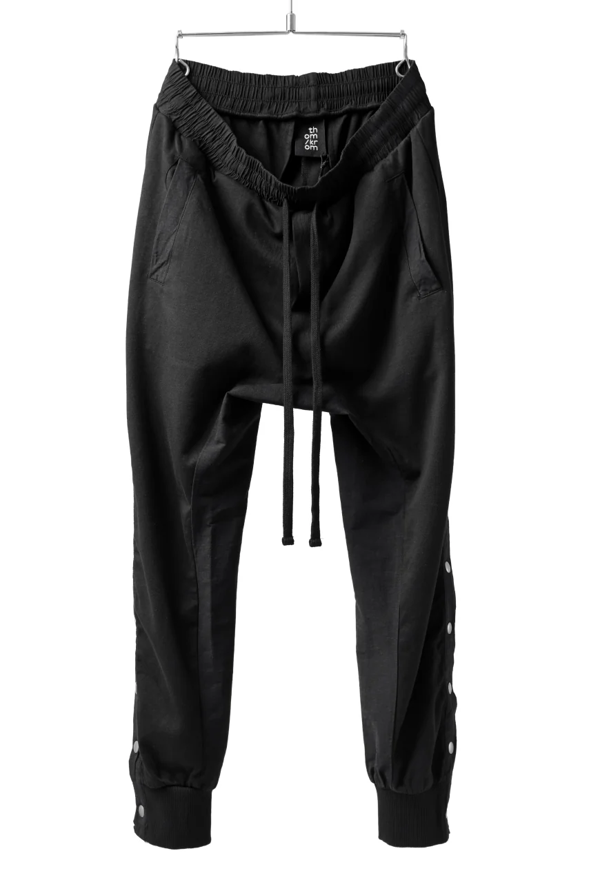 thomkrom SNAP BUTTON SLITS JOGGER PANTS / COMBI ELASTIC (BLACK)