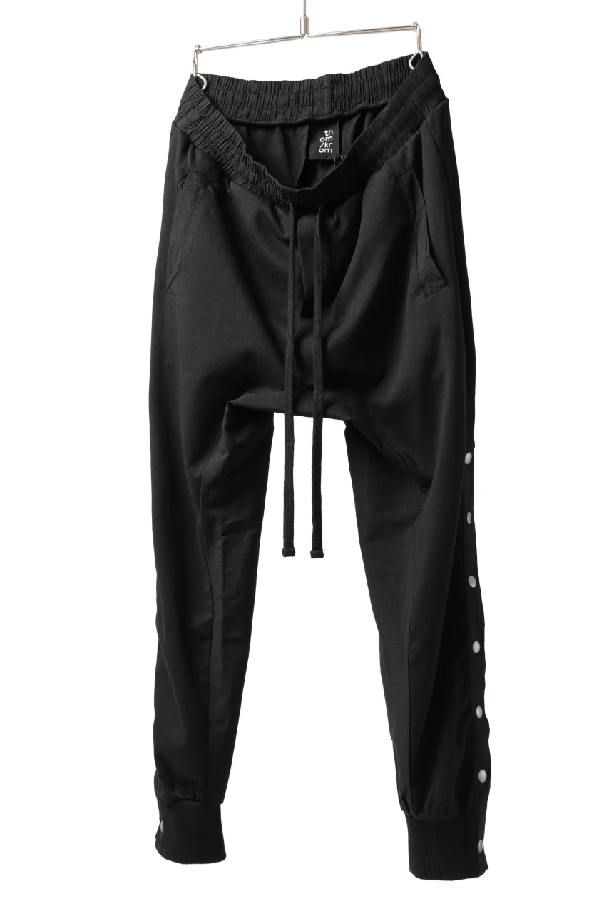 thomkrom SNAP BUTTON SLITS JOGGER PANTS / COMBI ELASTIC (BLACK) - Image 2