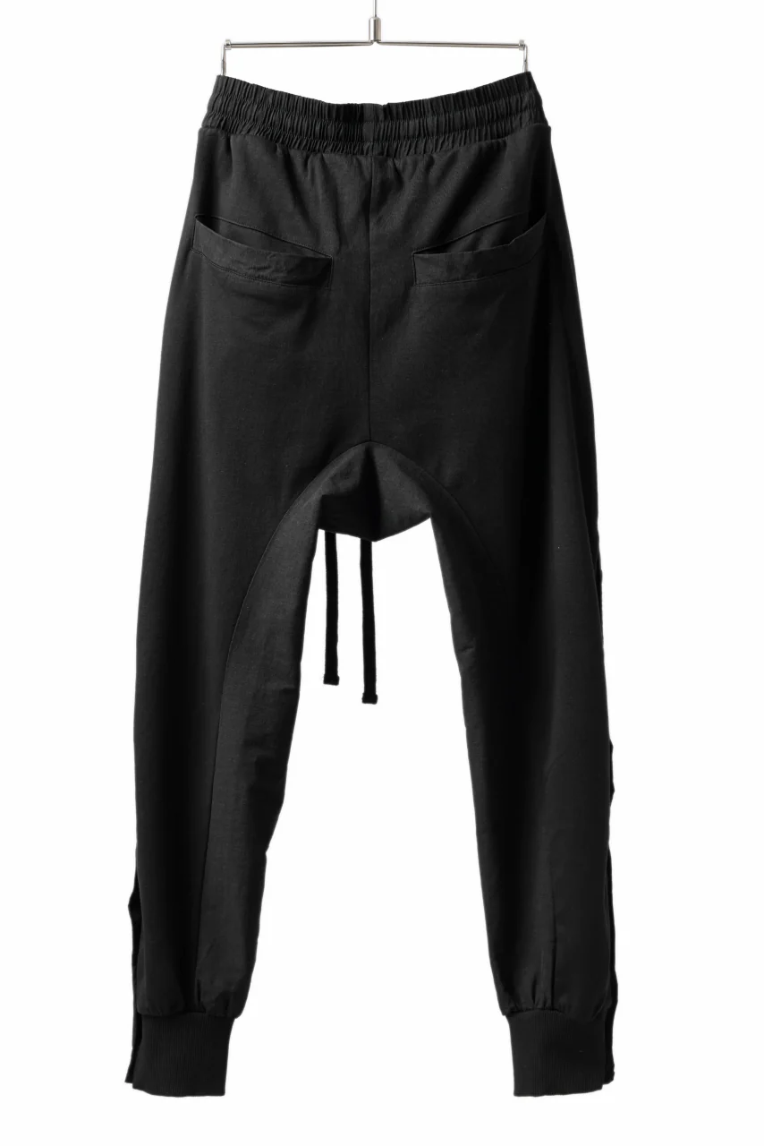 thomkrom SNAP BUTTON SLITS JOGGER PANTS / COMBI ELASTIC (BLACK) - Image 3