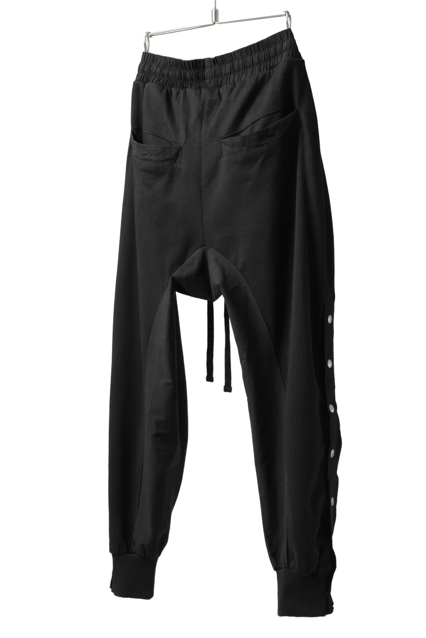 thomkrom SNAP BUTTON SLITS JOGGER PANTS / COMBI ELASTIC (BLACK) - Image 4