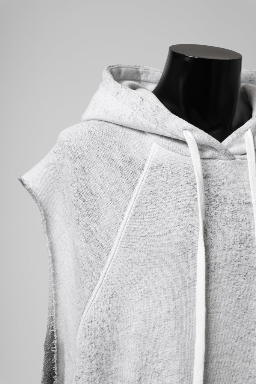 thomkrom SPLAY DYED SLEEVELESS HOODIE TOPS / FRENCH TERRY ORGANIC (OFF WHITE) - Image 10