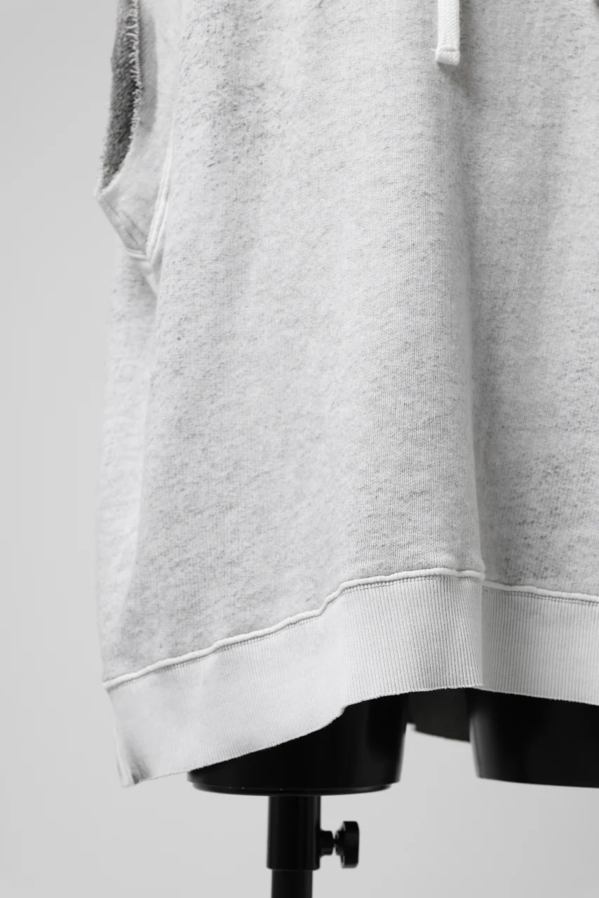 thomkrom SPLAY DYED SLEEVELESS HOODIE TOPS / FRENCH TERRY ORGANIC (OFF WHITE) - Image 11