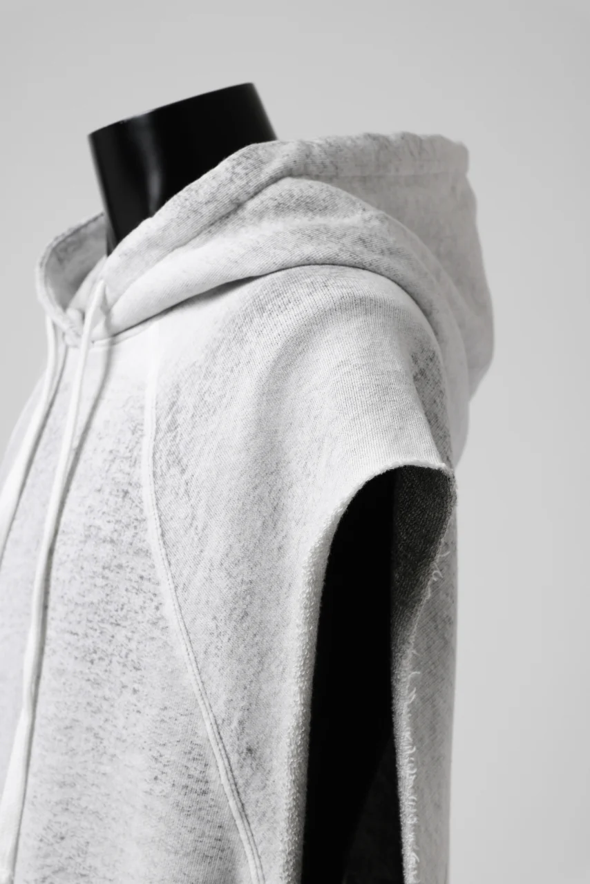 thomkrom SPLAY DYED SLEEVELESS HOODIE TOPS / FRENCH TERRY ORGANIC (OFF WHITE) - Image 13