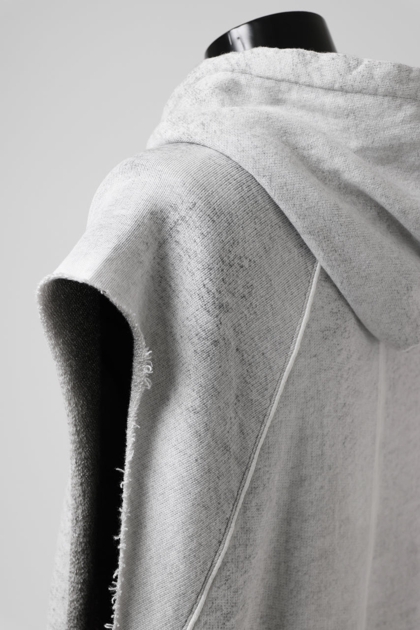 thomkrom SPLAY DYED SLEEVELESS HOODIE TOPS / FRENCH TERRY ORGANIC (OFF WHITE) - Image 14