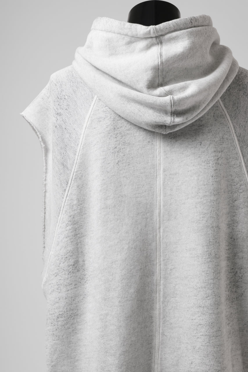 thomkrom SPLAY DYED SLEEVELESS HOODIE TOPS / FRENCH TERRY ORGANIC (OFF WHITE) - Image 15