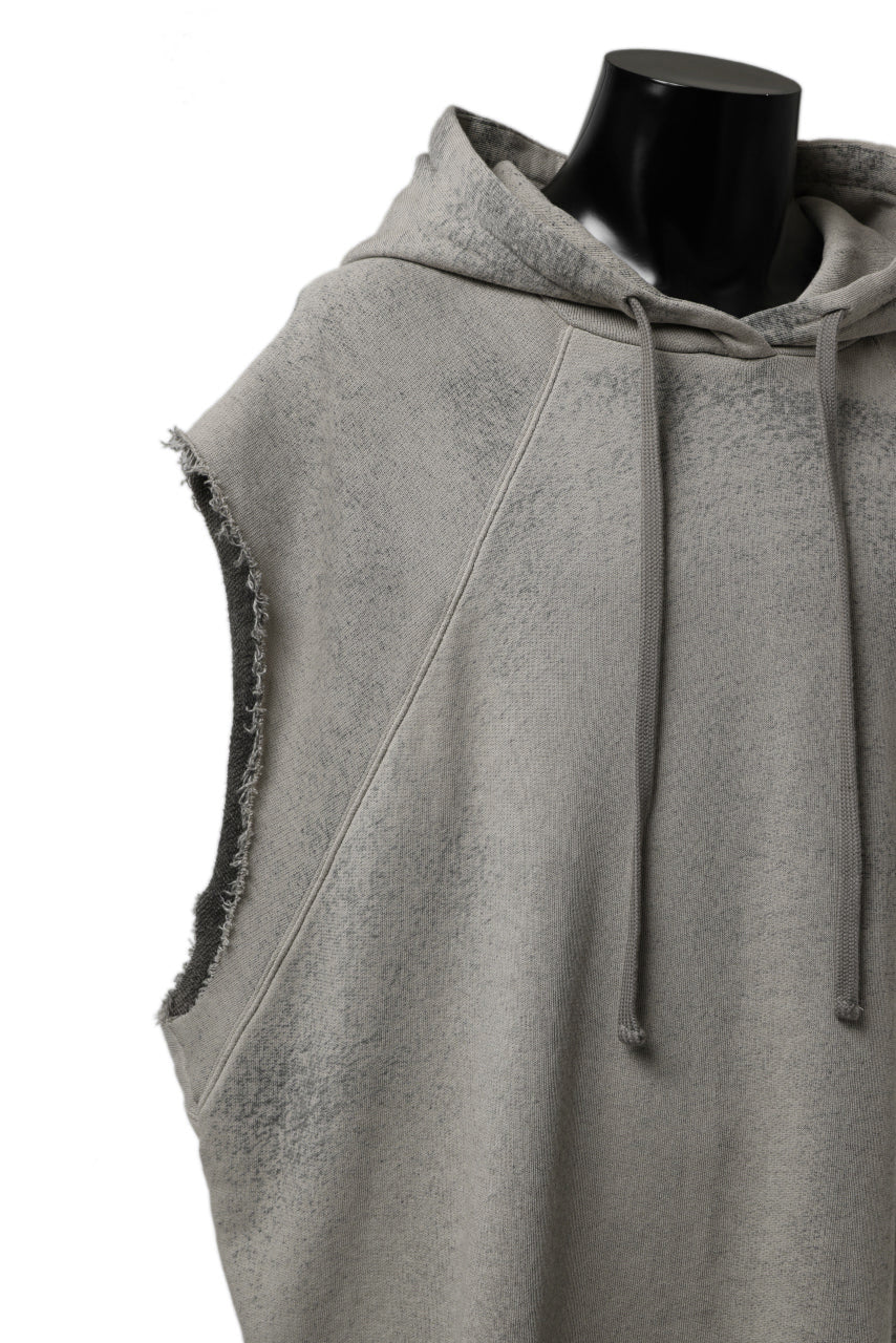 thomkrom SPLAY DYED SLEEVELESS HOODIE TOPS / FRENCH TERRY ORGANIC (SAND) - Image 12
