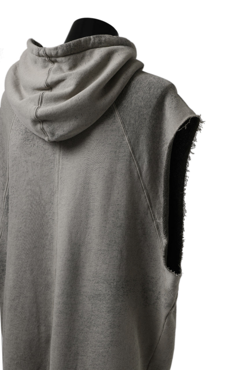 thomkrom SPLAY DYED SLEEVELESS HOODIE TOPS / FRENCH TERRY ORGANIC (SAND) - Image 14