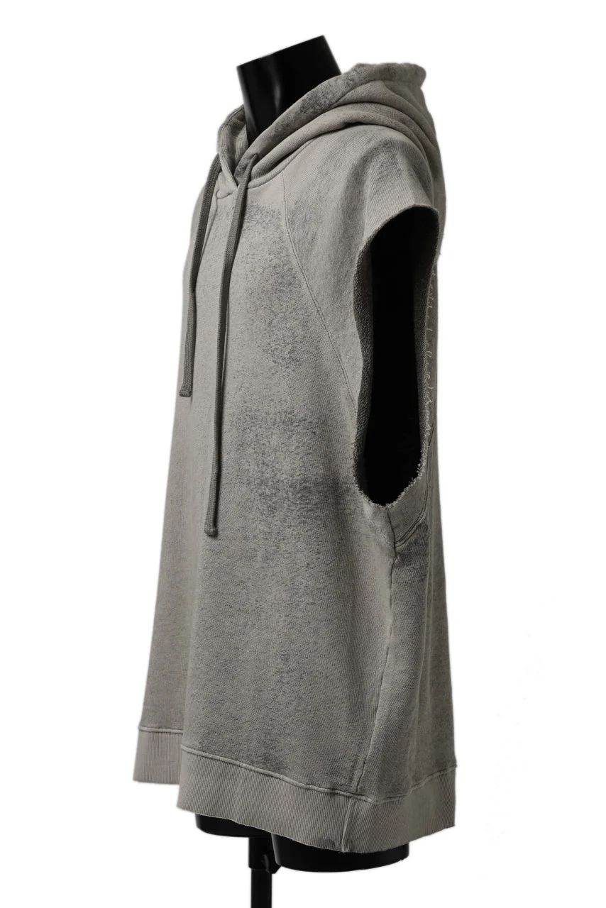 thomkrom SPLAY DYED SLEEVELESS HOODIE TOPS / FRENCH TERRY ORGANIC (SAND) - Image 3