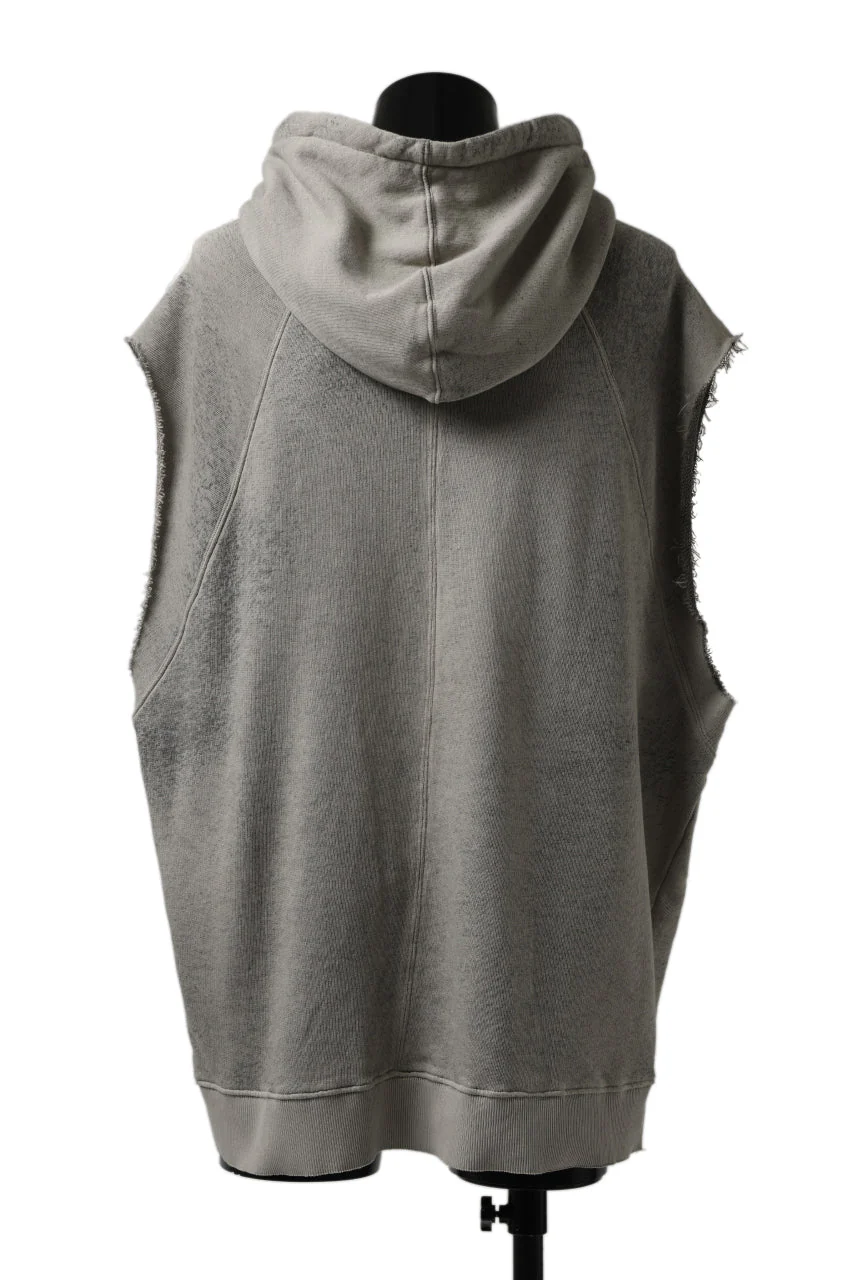 thomkrom SPLAY DYED SLEEVELESS HOODIE TOPS / FRENCH TERRY ORGANIC (SAND) - Image 5
