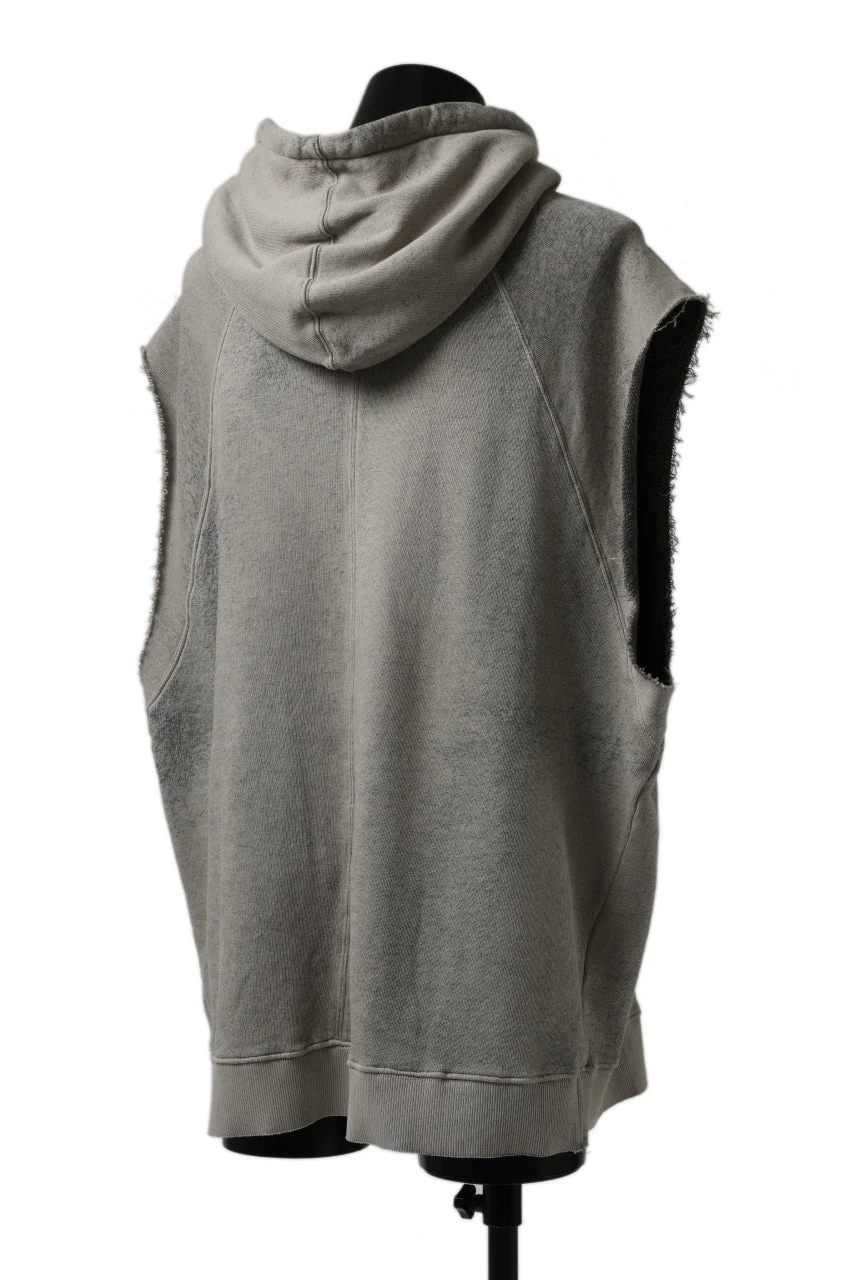 thomkrom SPLAY DYED SLEEVELESS HOODIE TOPS / FRENCH TERRY ORGANIC (SAND) - Image 6