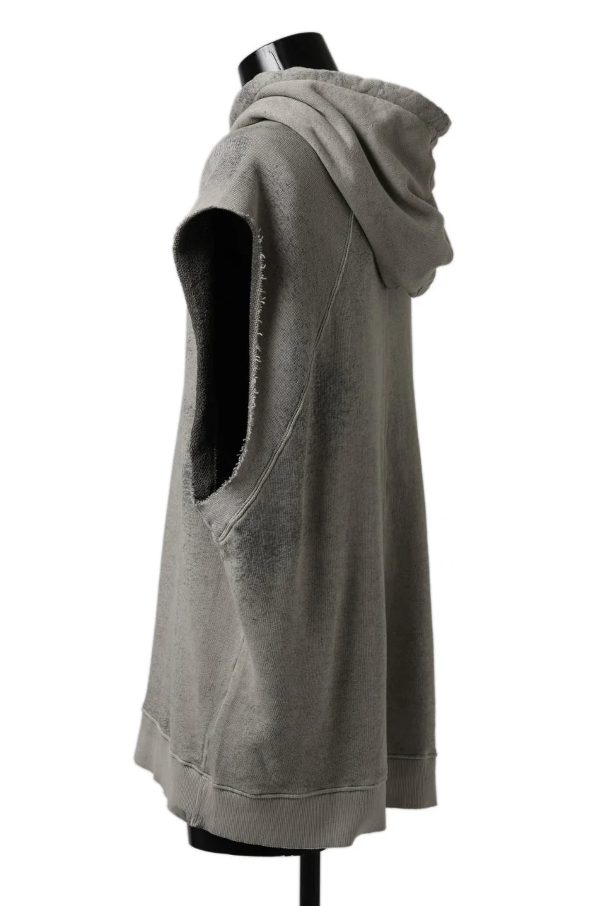 thomkrom SPLAY DYED SLEEVELESS HOODIE TOPS / FRENCH TERRY ORGANIC (SAND) - Image 7