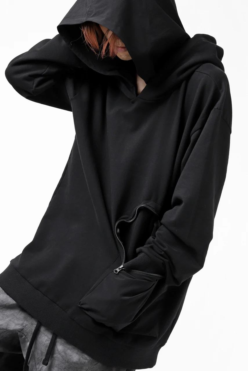 thomkrom SWEATSHIRT HOODIE-DUAL / FRENCH TERRY ORGANIC (BLACK) - Image 28
